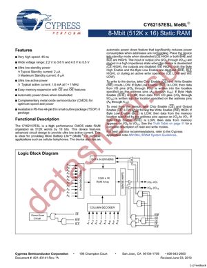 CY62157ESL-45ZSXI datasheet  